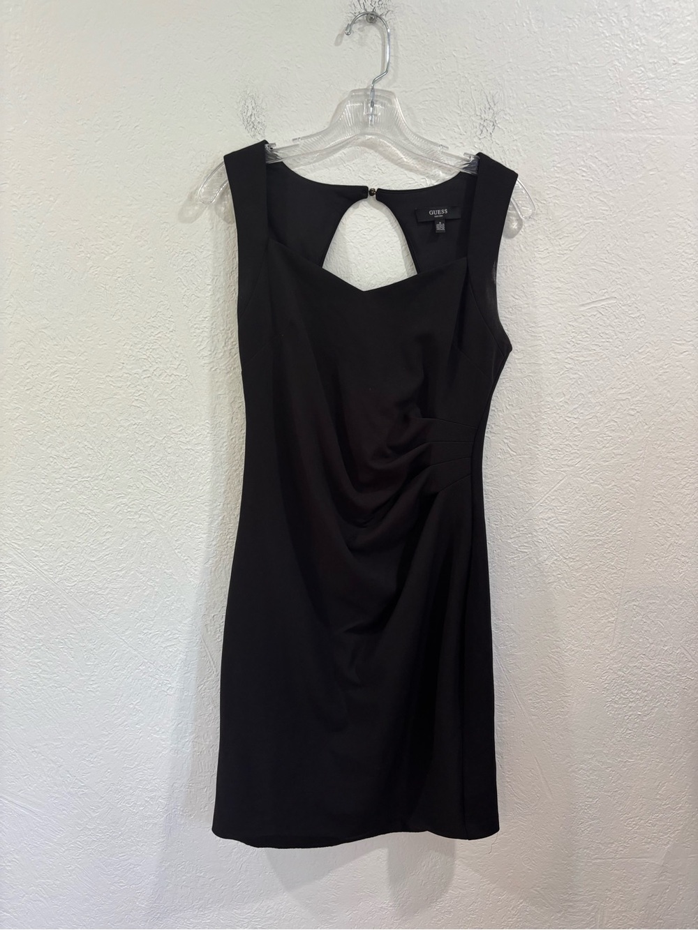 Guess Sleeveless Little Black Sheath Dress with Keyhole Back